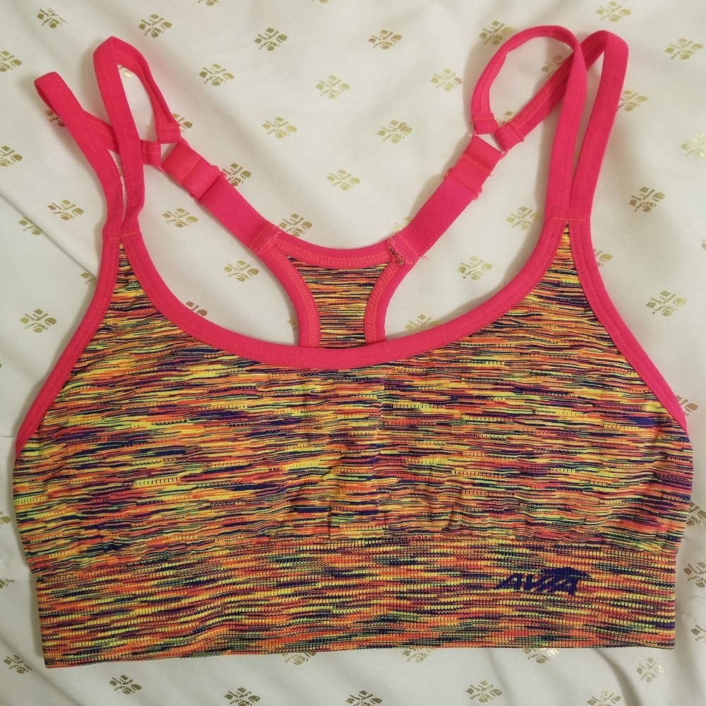 Avia Sports Workout Bra Multicolor Pink Straps